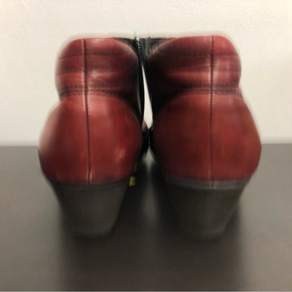 REMONTE RIEKER US 9 EU 40 Women's Red Rich Leather Zip Booties Burgundy Clean! - Picture 4 of 6